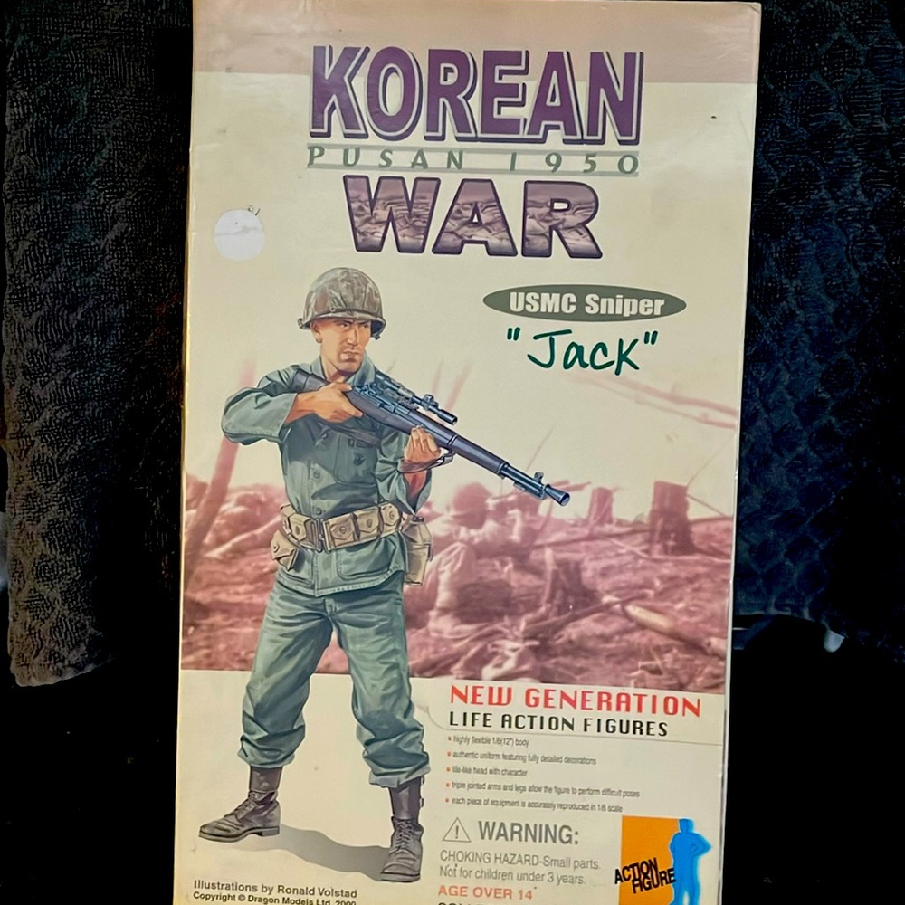 KOREAN WAR PUSAN 1950 USMC Sniper “Jack” life action figurine. New Mint